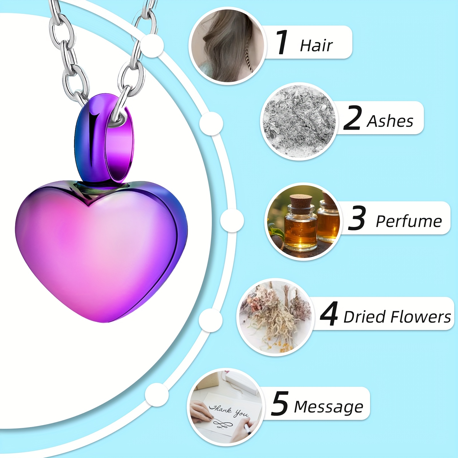 Custom Mini Heart Urn Necklace — Personalized Memorial Gift